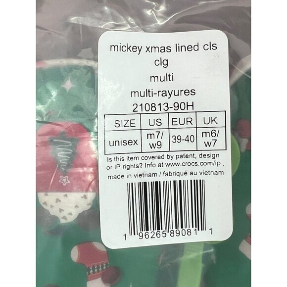 Crocs Mickey & Minnie Mouse Christmas Holiday Fleece Lined Clogs 210813-90H - Picture 9 of 13